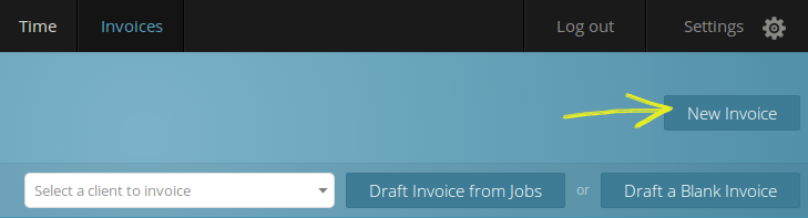 Create an invoice for a client from the dropdown menu