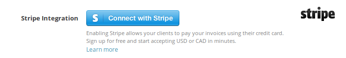 Add your Stripe account to start accepting payments for your invoices